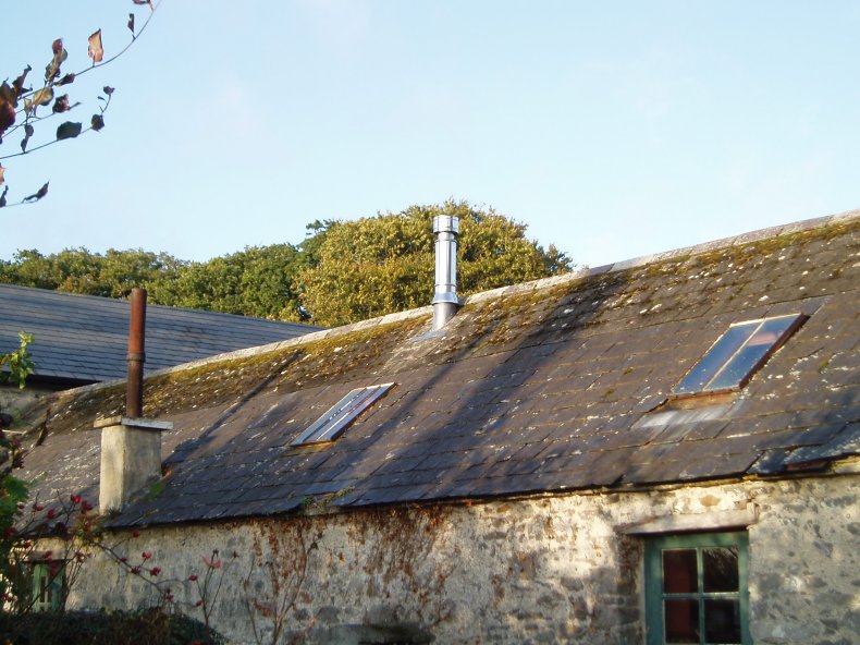 External View of purpose built chimney for fire below